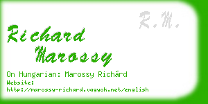 richard marossy business card